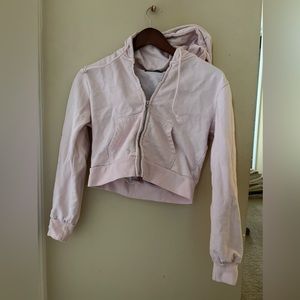 Brandy Melville light pink cropped zip up